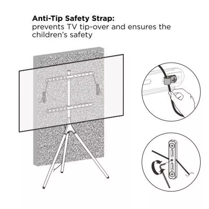 Grīdas TV stiprinājums TECHLY ICA-TR18SAM 45 collu–65 collu (114,3–165,1 cm) televizoriem, VESA 200x200–600x400, kravnesība 32 kg, riekstkoka krāsā