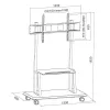 Pārnēsājams uz grīdas novietojams statīvs TECHLY Signage Display Mount ICA-TR31 ekrāniem no 55 collām līdz 120 collām, VESA 1200x600, maksimālā slodze 150 kg, melns