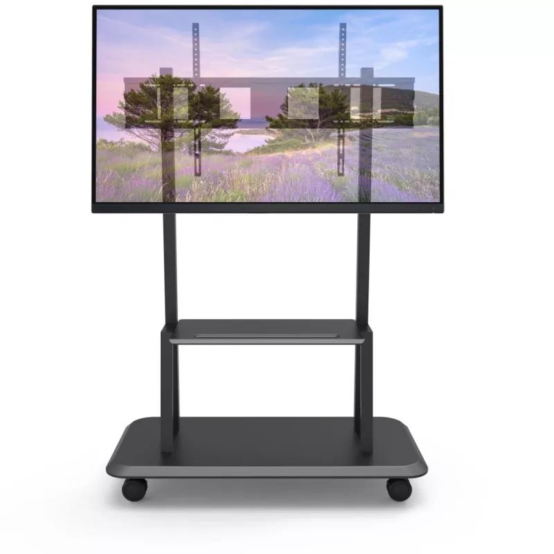 Pārnēsājams uz grīdas novietojams statīvs TECHLY Signage Display Mount ICA-TR31 ekrāniem no 55 collām līdz 120 collām, VESA 1200x600, maksimālā slodze 150 kg, melns