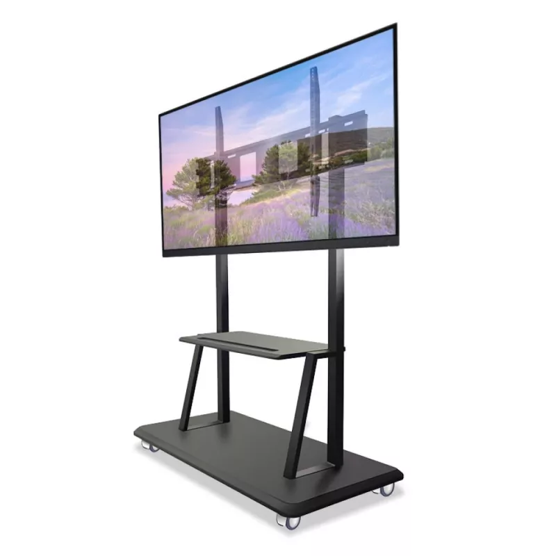 Pārnēsājams uz grīdas novietojams statīvs TECHLY Signage Display Mount ICA-TR31 ekrāniem no 55 collām līdz 120 collām, VESA 1200x600, maksimālā slodze 150 kg, melns