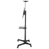 Grīdas statīva stiprinājums TECHLY ICA-TR16T 37 collu–70 collu displejiem, VESA 200x200–600x400, līdz 50 kg, augstuma regulēšana, riteņi, slīpums ±10° (melns)