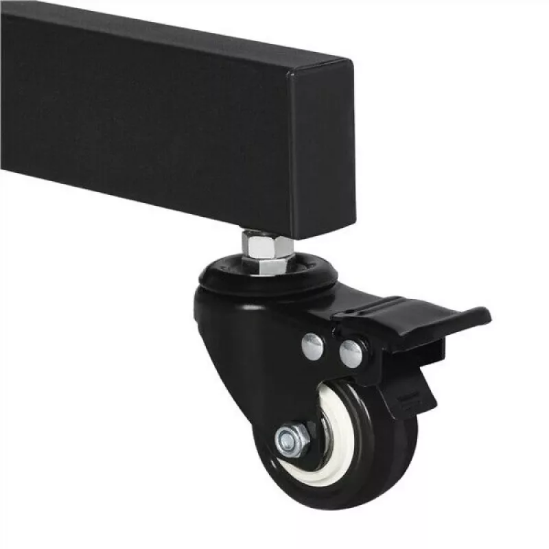 Grīdas statīva stiprinājums TECHLY ICA-TR16T 37 collu–70 collu displejiem, VESA 200x200–600x400, līdz 50 kg, augstuma regulēšana, riteņi, slīpums ±10° (melns)