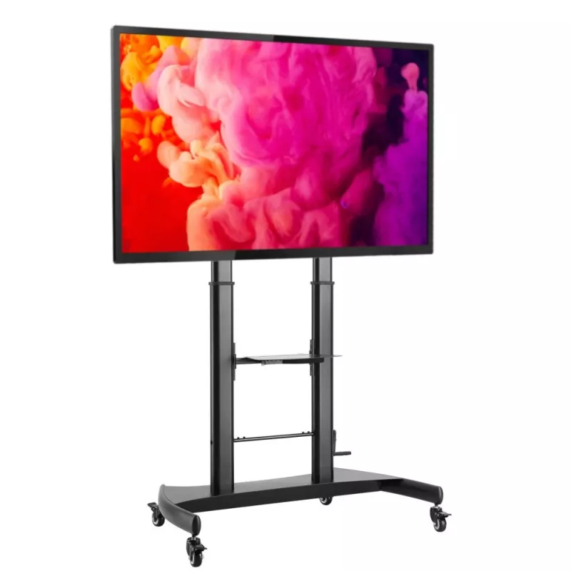 Techly tērauda ratiņu grīdas balsts ar regulējamu augstumu, televizoram no 60 inch līdz 100 inch