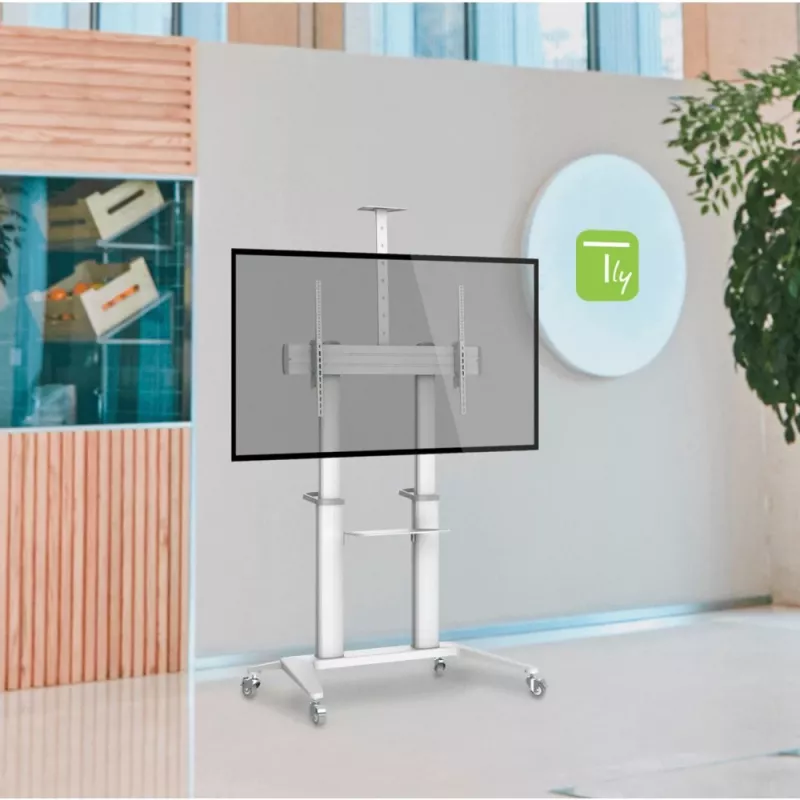 Techly ICA-TR49W multivides ratiņi/statīvs balts plakanam panelim