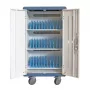 Techly ventilējama uzlādes stacijas ratiņi 30 klēpjdatoram vai viedtālrunim, melni/pelēki