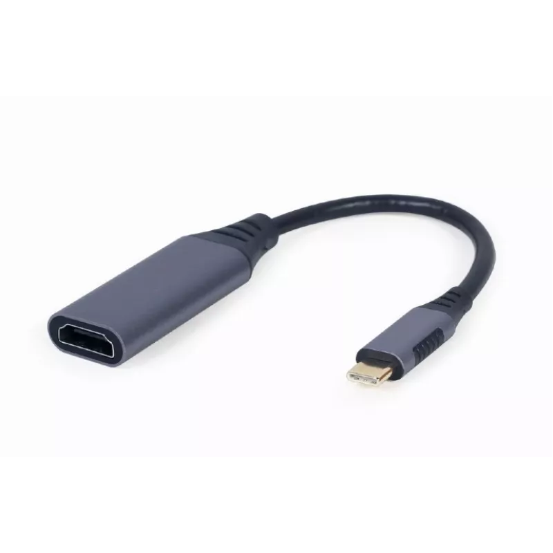Video kabeļa adapteris GEMBIRD USB Type-C uz HDMI A-USB3C-HDMI-01, 0,15 m, pelēks