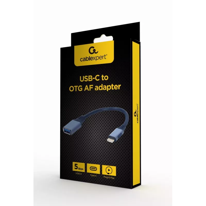 GEMBIRD USB 3.0 OTG Type-C uz USB Type-A kabelis (CM/AF), kosmosa pelēks