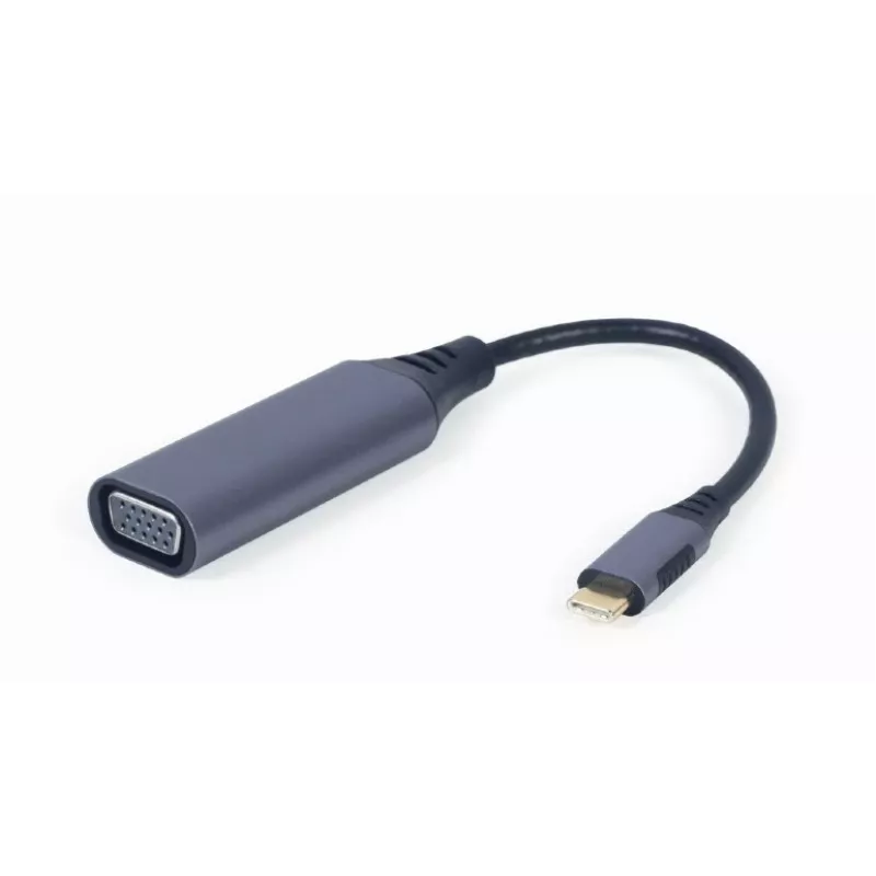 GEMBIRD USB Type-C uz VGA displeja adapteris, 15 cm, Space pelēka