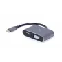 GEMBIRD Alt-DP USB Type-C uz HDMI + VGA displeja adapteris - pelēks