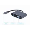 GEMBIRD Alt-DP USB Type-C uz HDMI + VGA displeja adapteris - pelēks