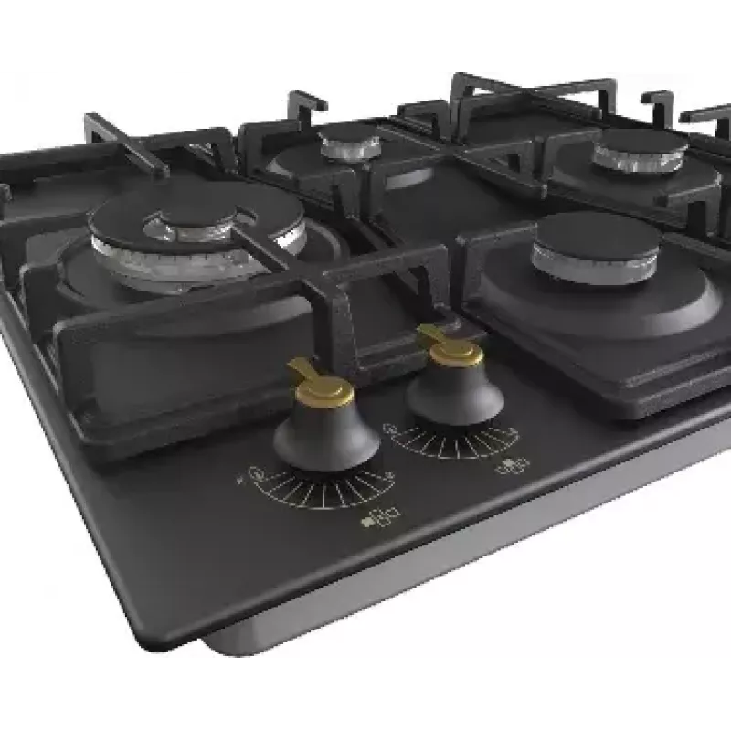 Gorenje GW6D42CLB plīts virsma Melna Iebūvējama 60 cm Gāzes 4 zonas