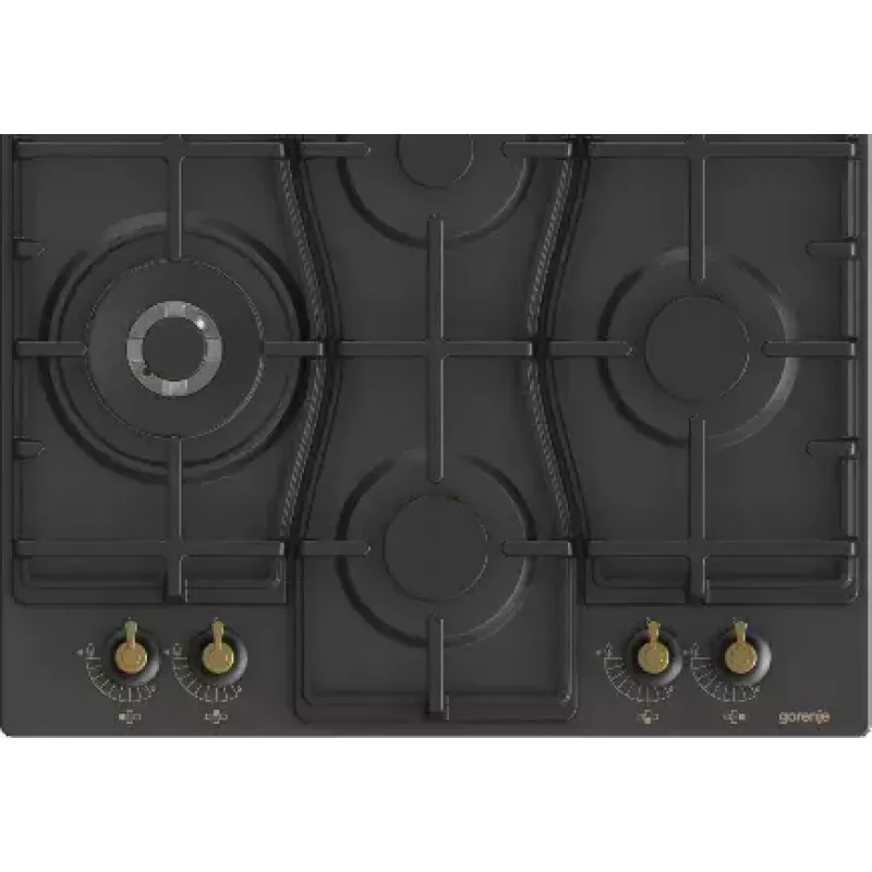 Gorenje GW6D42CLB plīts virsma Melna Iebūvējama 60 cm Gāzes 4 zonas