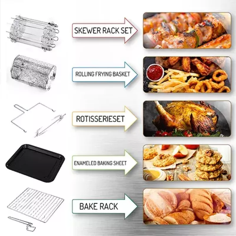 Karstā gaisa fritieris krāsns Adler AD 6309 13 L 2500 W Melns/Sudraba, skārienjutīga vadība, rotisserie