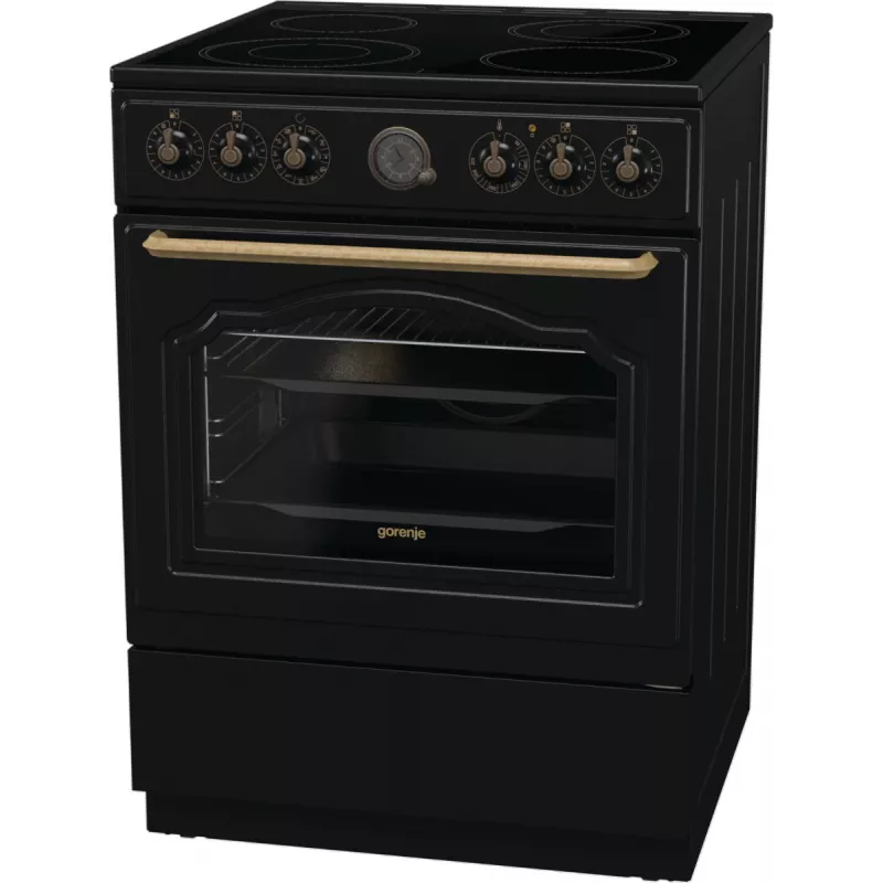 Gorenje GECS6B71CLB Brīvi stāvoša plīts Elektriskā keramikas plīts virsma Melna