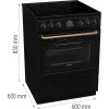 Gorenje GECS6B71CLB Brīvi stāvoša plīts Elektriskā keramikas plīts virsma Melna