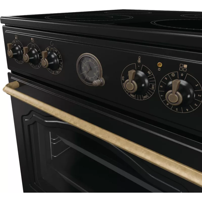 Gorenje GECS6B71CLB Brīvi stāvoša plīts Elektriskā keramikas plīts virsma Melna