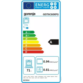 Brīvi stāvoša plīts Gorenje GEIT6C60XPG Elektriskā indukcijas plīts ar 4 zonām