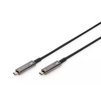 DIGITUS USB Type-C - USB Type-C AOC hibrīda optiskās šķiedras kabelis 4K@60Hz USB 3.1 SPEC 15m