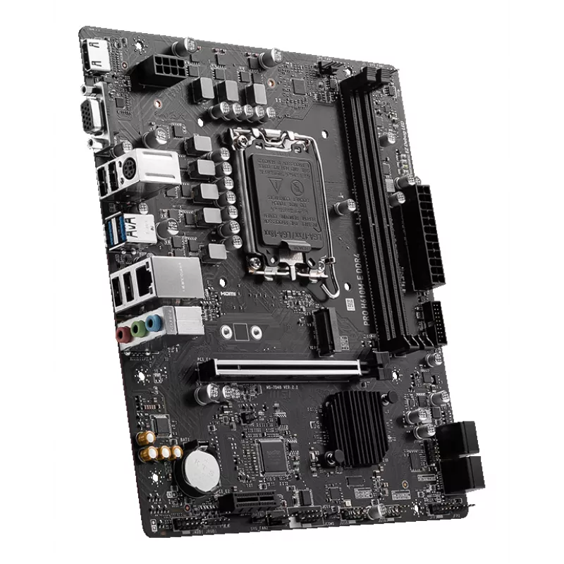 Mātesplate MSI PRO H610M-E DDR4 LGA 1700 micro ATX, Intel H610, 2x DDR4 DIMM, max 64GB, M.2, 4x SATA III, HDMI 2.1