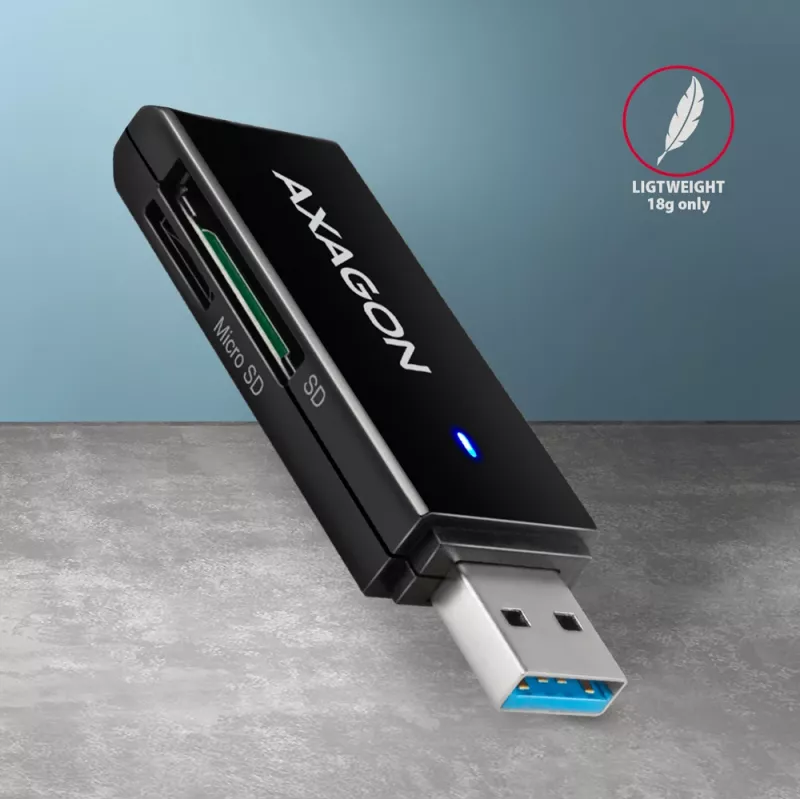 Card Reader Axagon CRE-S2N USB 3.2 Gen 1 Type-A Melns