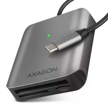 Axagon CRE-S3C Alumīnija ātrgaitas USB-C 3.2 Gen 1 atmiņas karšu lasītājs. 3 sloti, UHS-II