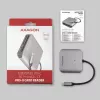 Axagon CRE-S3C Alumīnija ātrgaitas USB-C 3.2 Gen 1 atmiņas karšu lasītājs. 3 sloti, UHS-II