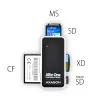 Axagon CRE-X1 ārējais 5 slotu atmiņas karšu lasītājs, CF, CF Type II, MMC, MMC Mobile, MMCmicro, MS Duo, MS PRO, Memory Stick (MS), MicroDrive, MicroSD...,