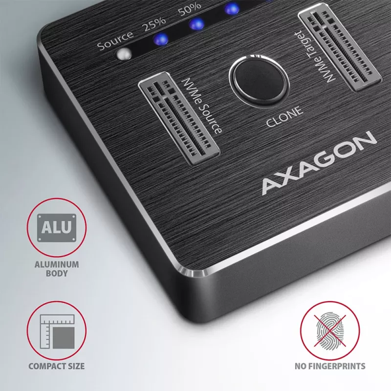 Axagon ADSA-M2C SuperSpeed USB-C 10Gbps divu M.2 NVMe dokstacija