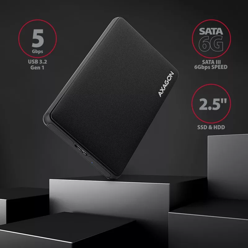 Axagon EE25-SL Bezscrew USB 3.2 Gen 1 - SATA 6G ārējā kaste 2,5 collu SSD/HDD