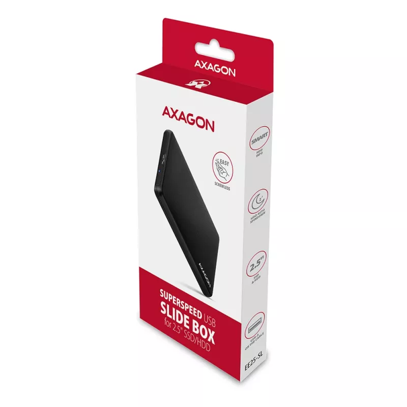 Axagon EE25-SL Bezscrew USB 3.2 Gen 1 - SATA 6G ārējā kaste 2,5 collu SSD/HDD