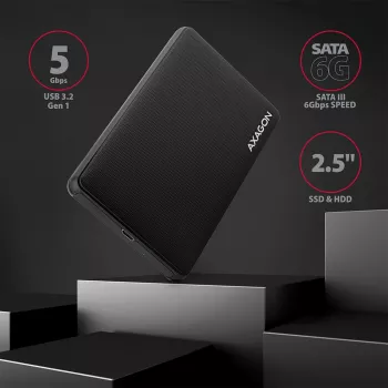 Axagon EE25-SLC Bezinstrumentu USB-C 3.2 Gen 1 - SATA 6G ārējā kaste 2,5 collu SSD/HDD
