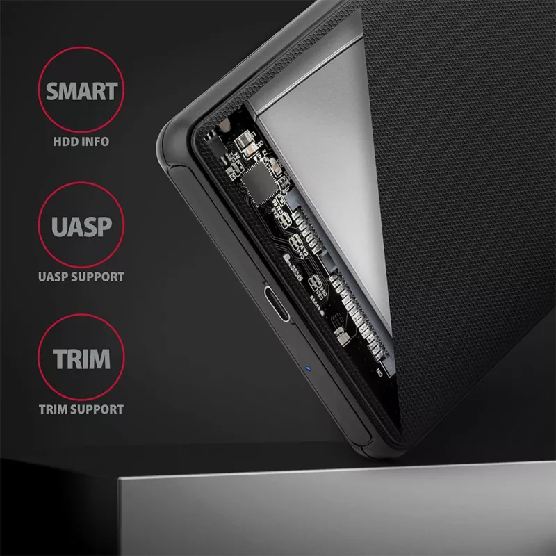 Axagon EE25-SLC Bezinstrumentu USB-C 3.2 Gen 1 - SATA 6G ārējā kaste 2,5 collu SSD/HDD