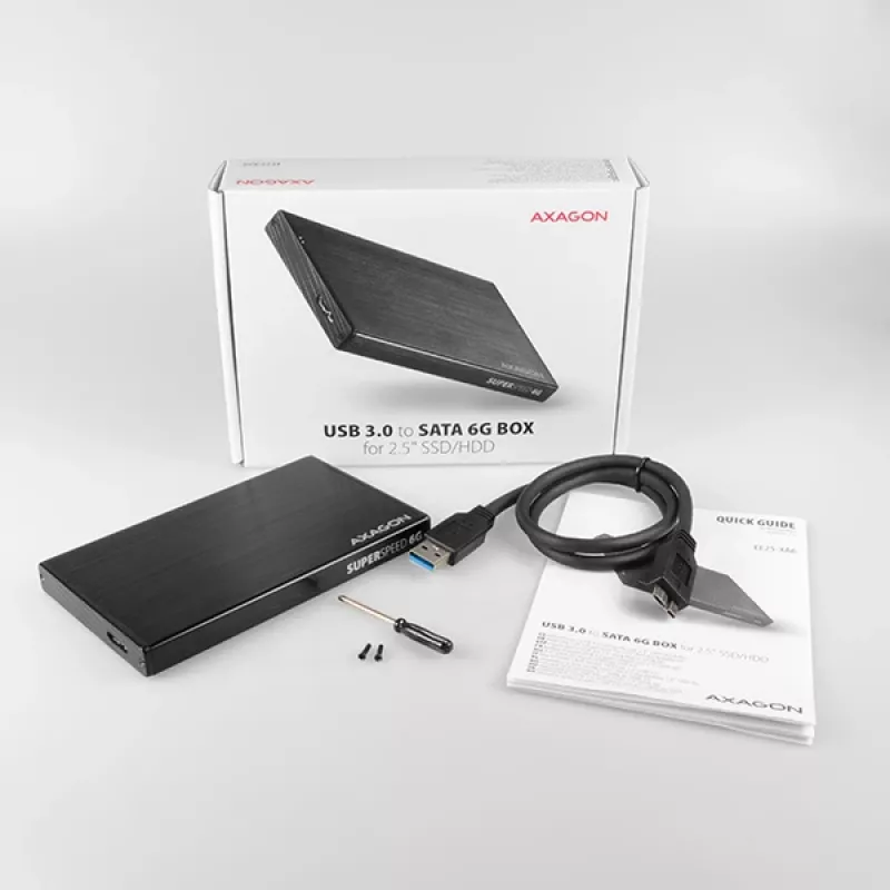Axagon EE25-XA6 kompakta alumīnija USB 3.2 Gen 1 - SATA 6G ārējā kaste 2,5 collu SSD/HDD
