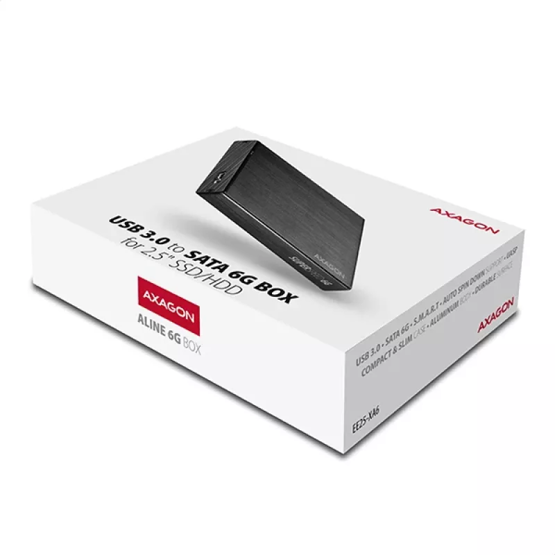 Axagon EE25-XA6 kompakta alumīnija USB 3.2 Gen 1 - SATA 6G ārējā kaste 2,5 collu SSD/HDD