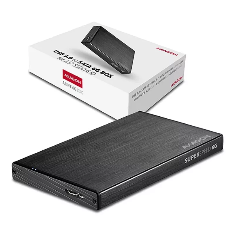 Axagon EE25-XA6 kompakta alumīnija USB 3.2 Gen 1 - SATA 6G ārējā kaste 2,5 collu SSD/HDD