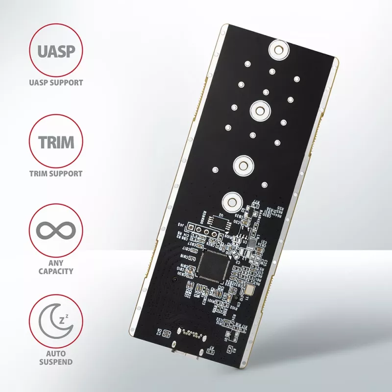 Axagon EEM2-GTR ārējā USB-C 3.2 Gen 2 metāla kaste M.2 NVMe SSD diskiem