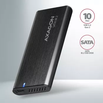 SSD korpuss Axagon EEM2-SBC USB-C 3.2 Gen 2 Melns M.2