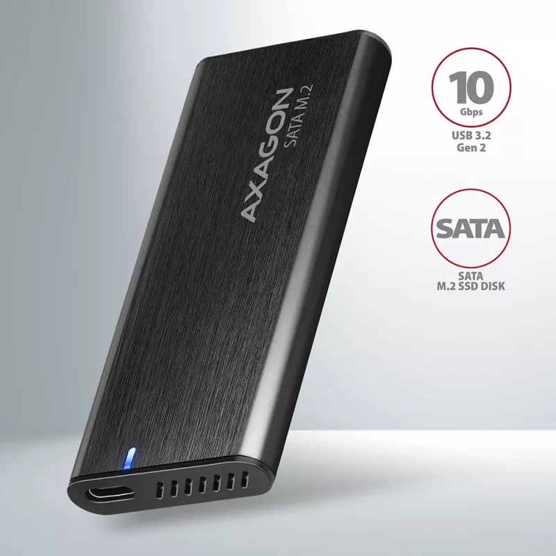 SSD korpuss Axagon EEM2-SBC USB-C 3.2 Gen 2 Melns M.2