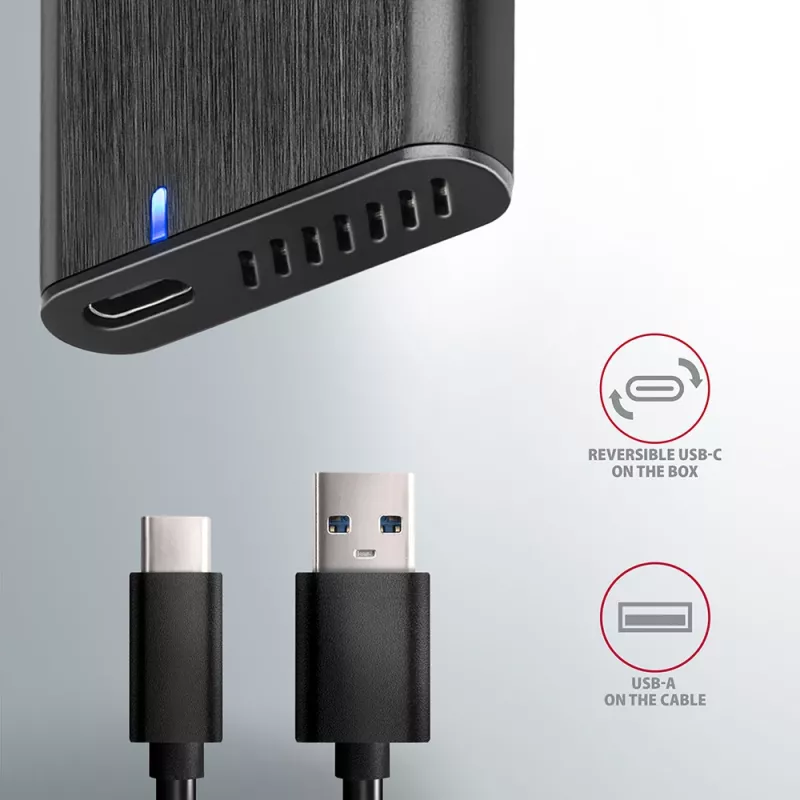 SSD korpuss Axagon EEM2-SBC USB-C 3.2 Gen 2 Melns M.2