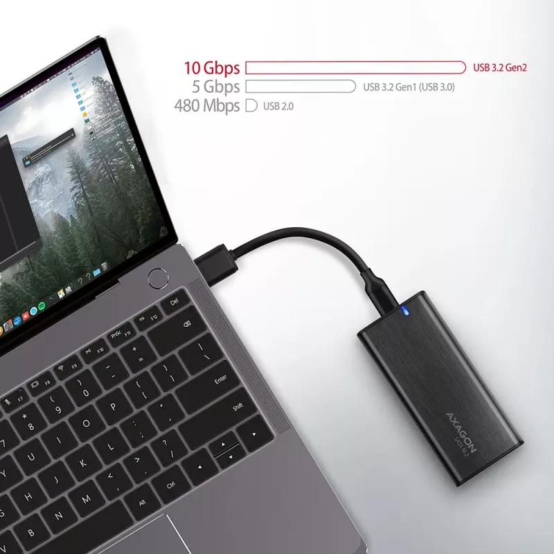 SSD korpuss Axagon EEM2-SBC USB-C 3.2 Gen 2 Melns M.2