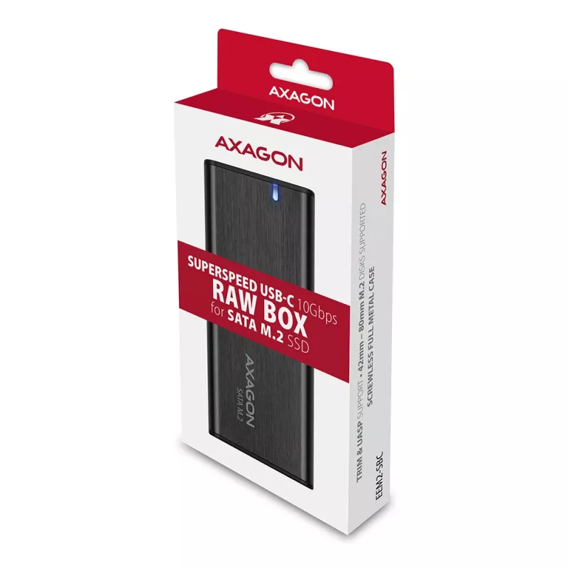 SSD korpuss Axagon EEM2-SBC USB-C 3.2 Gen 2 Melns M.2