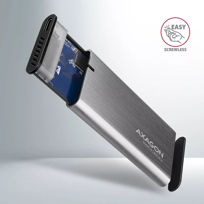 Axagon EEM2-SG2 SuperSpeed+ USB-C - M.2 NVMe & SATA SSD RAW kaste