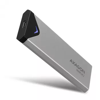 Axagon EEM2-UG2 ārējā USB-C 10Gbps metāla kaste M.2 NVMe SSD diskiem. Sudraba