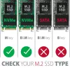 Axagon EEM2-UG2 ārējā USB-C 10Gbps metāla kaste M.2 NVMe SSD diskiem. Sudraba