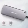 Axagon HMC-6M2 USB 3.2 Gen 1 centrmezgls, 2x USB-A, HDMI, RJ-45, SATA M.2, PD 100W, USB-C kabelis