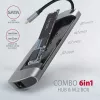 Axagon HMC-6M2 USB 3.2 Gen 1 centrmezgls, 2x USB-A, HDMI, RJ-45, SATA M.2, PD 100W, USB-C kabelis