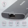 Axagon HMC-6M2 USB 3.2 Gen 1 centrmezgls, 2x USB-A, HDMI, RJ-45, SATA M.2, PD 100W, USB-C kabelis