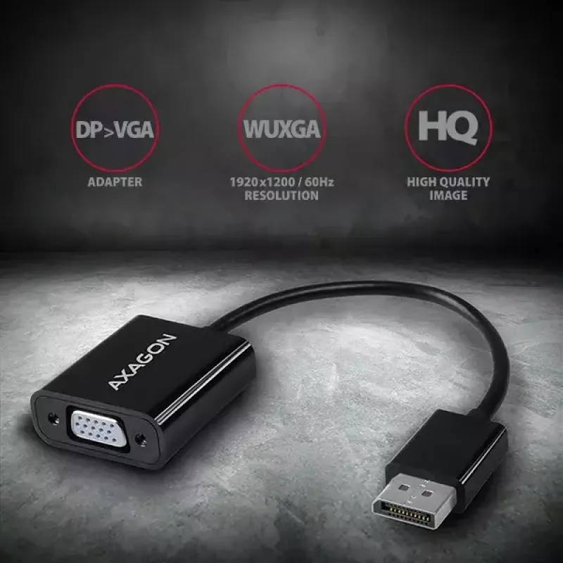 Video kabeļa adapteris Axagon RVD-VGN DisplayPort uz VGA 0,16 m