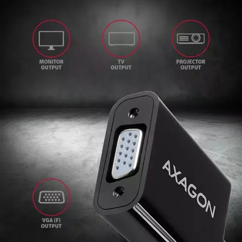 Video kabeļa adapteris Axagon RVD-VGN DisplayPort uz VGA 0,16 m
