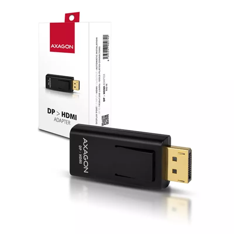 Kabeļa dzimuma pārveidotājs Axagon RVD-HI DisplayPort uz HDMI Melns